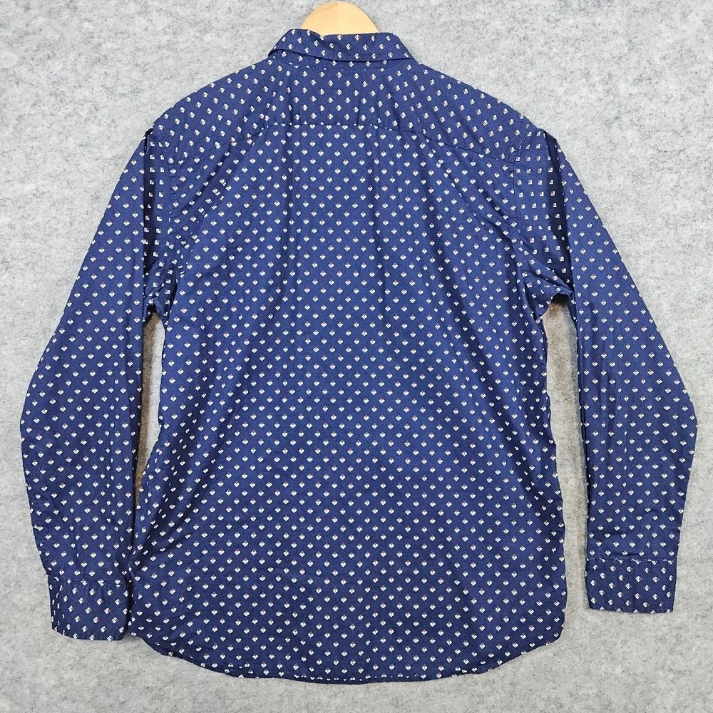 Banana Republic Men's Button Down‎ Shirt Size L Double Diamond Geometric Print